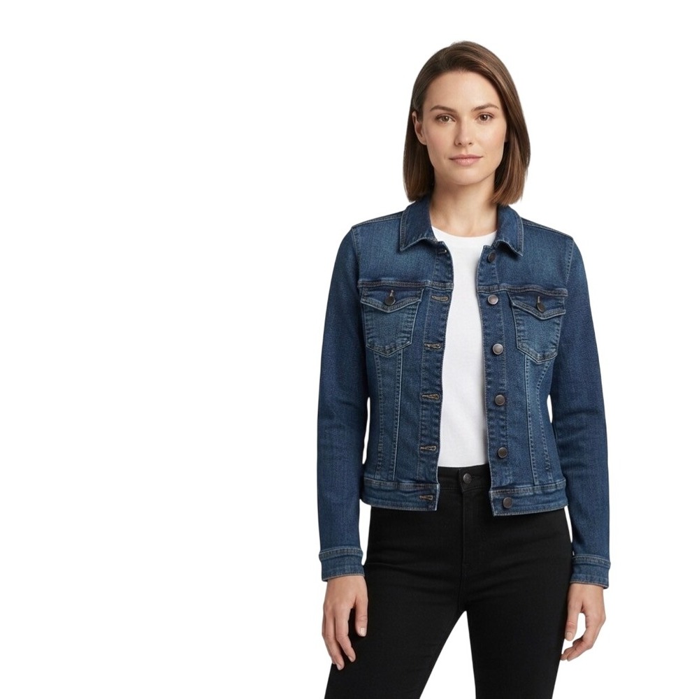 KUT From The Kloth Helena Denim Jacket Small Medium Wash Trucker Blue Jean S